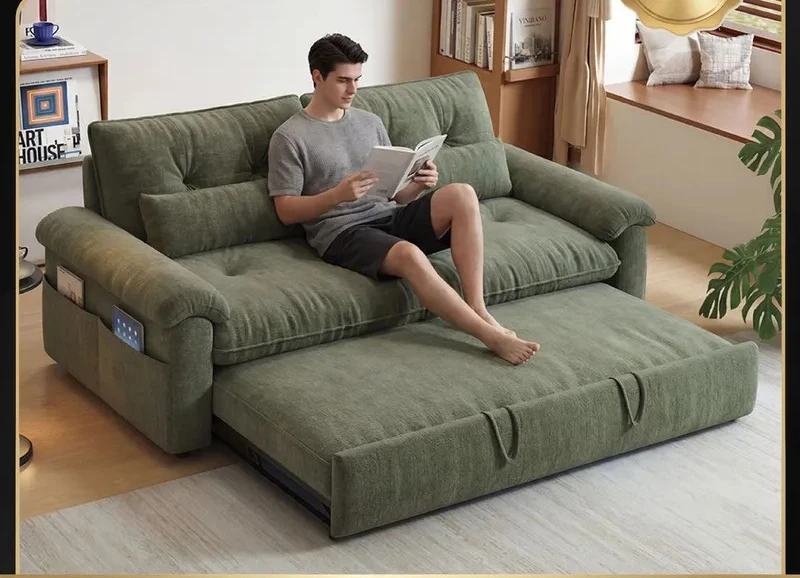 Elephant Ear Folding Sofa Bed Convertible Sleeper for Small Apartment Living Room Balony Single Pull Out Couch Space Saving