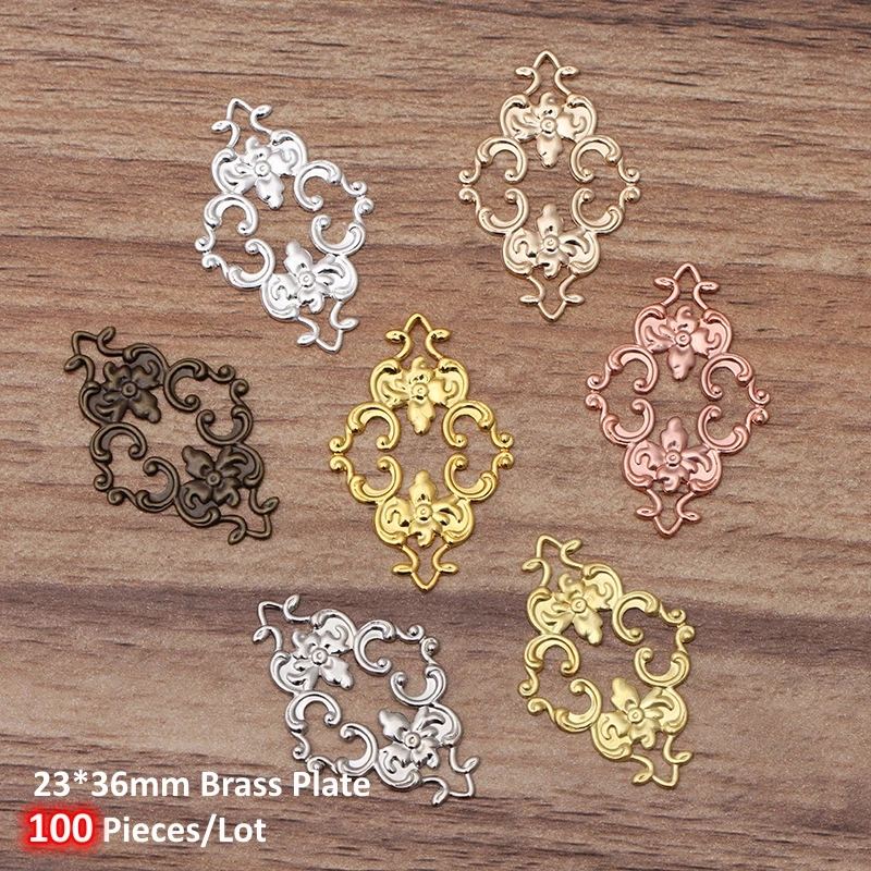 BoYuTe Metal Brass Filigree Flower Plate Findings Handmade Materials Diy Jewelry Accessories