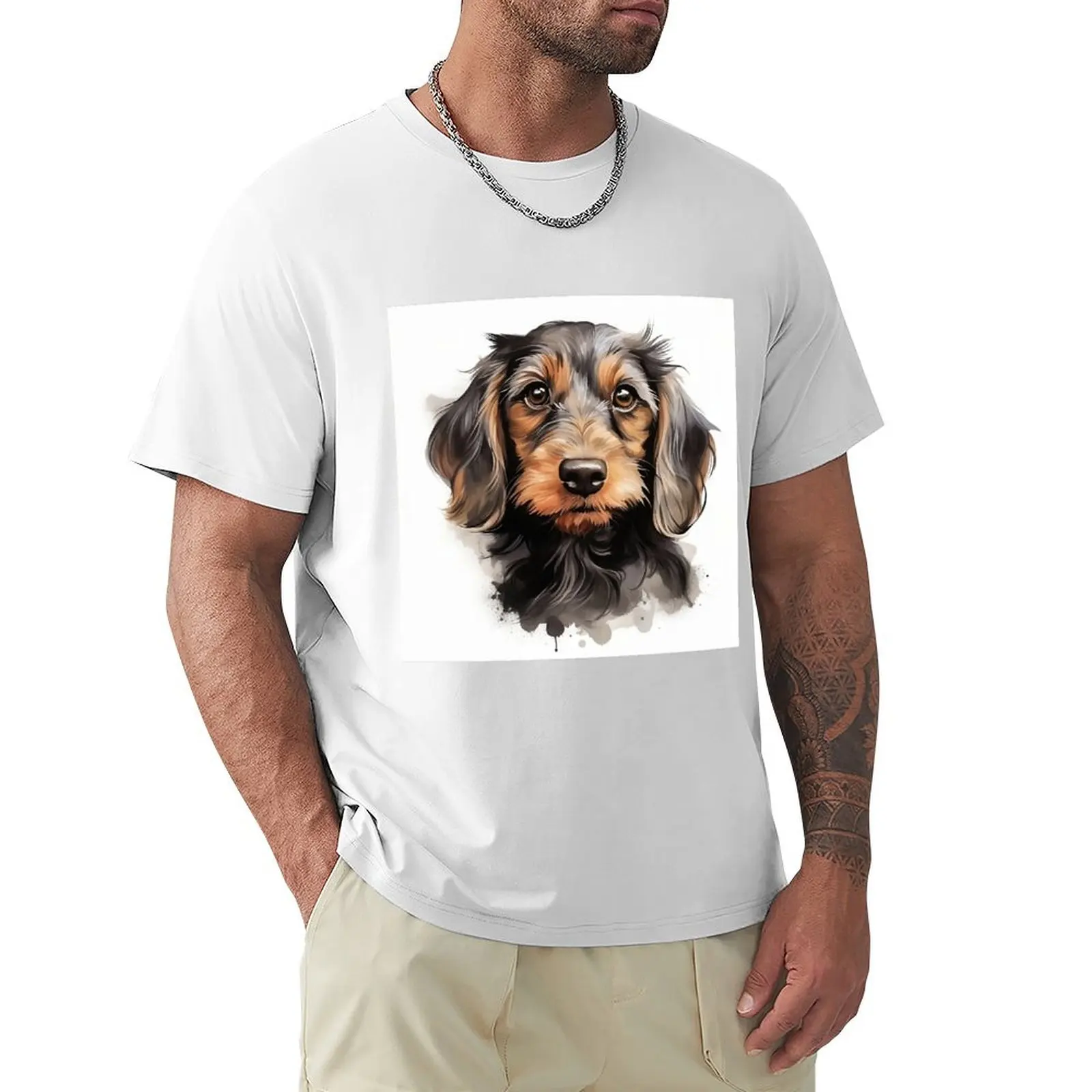 Wirehaired Dachshund T-Shirt korean fashion kawaii clothes t shirts for men graphic