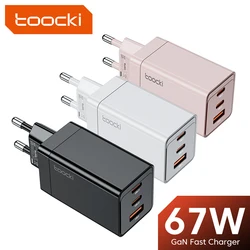 Toocki 67W GaN USB C Charger for Samsung Xiaomi Fast Charging Multi-Color Type C Charger for iPhone 16 15 Pro Max MacBook Laptop