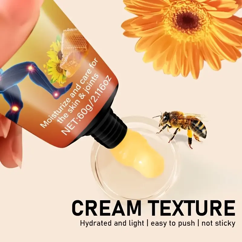 كريم مفصل سم النحل - لوشن مرطب مهدئ مضاد للحساسية مع العسل والكولاجين، رائحة طازجة لجميع أنواع البشرة