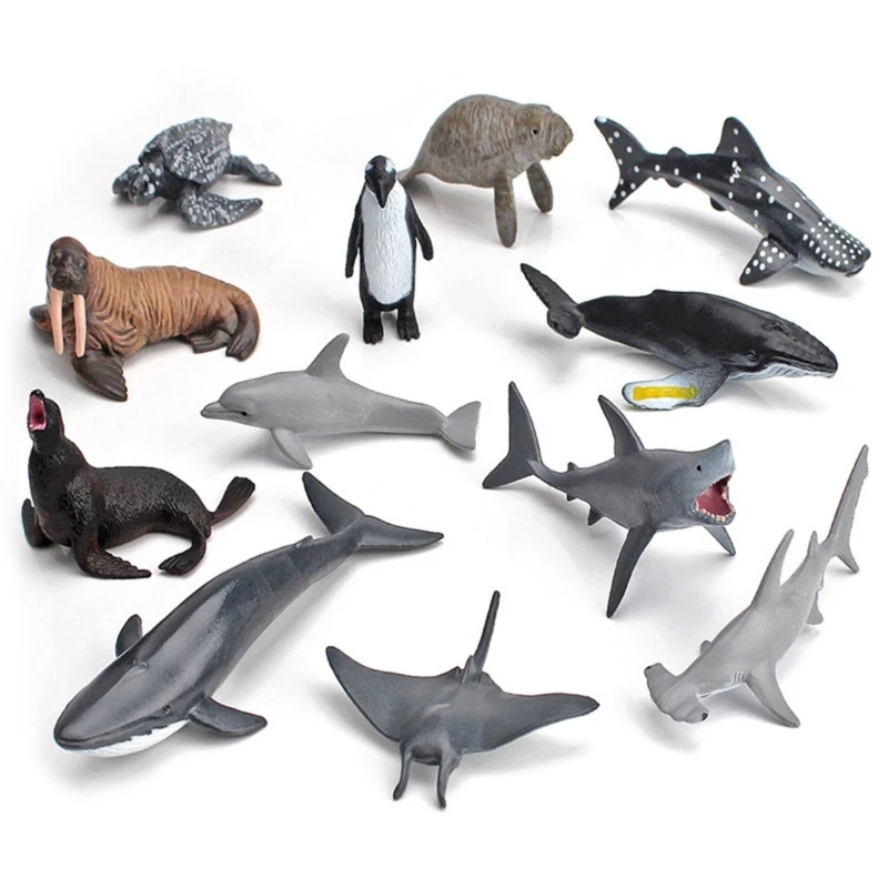 Mini Sea Creature Ocean สัตว์ตัวเลขของเล่นพลาสติกขนาดเล็กสัตว์ทะเล Drop shipping
