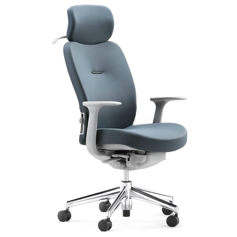 Modern design high back office chair with heated fabric headrest