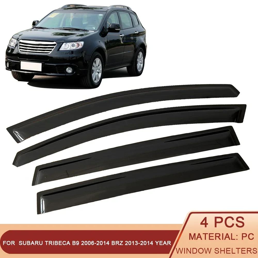 

For Subaru Tribeca B9 2006-2014 BRZ 2013-2014 Black Car Side Window Visor Guard Vent Awnings Shelters Rain Guard Door Ventvisor