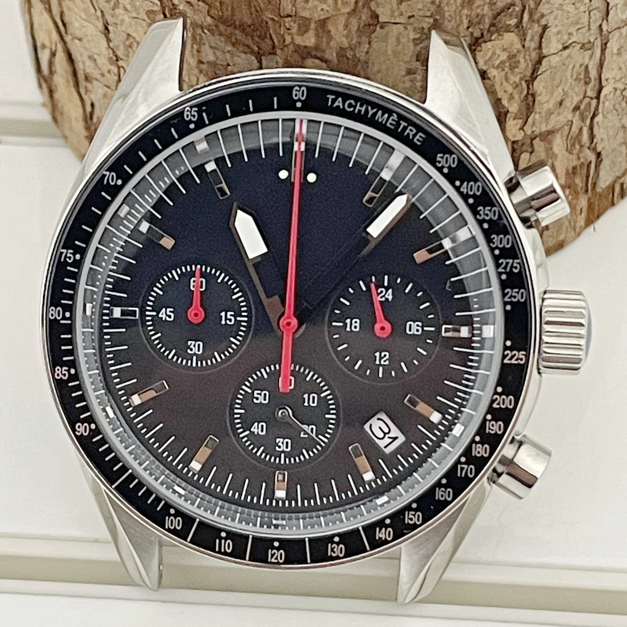 2026 New Moon Men's Watch - High-Grade Quartz Watch - Men's Model VK63 Chronograph Watch - With Dial Ring - Without Strap