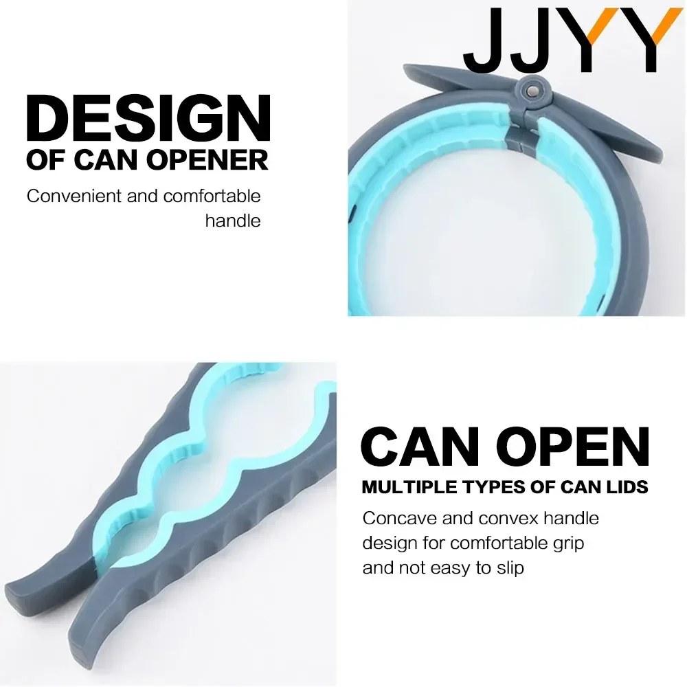Jar Opener 5 In 1 Bottle Opener Arthritis Aid Lid Gripper Kitchen Gadget For Seniors Non Slip Heavy Duty Ring Pull Assistant