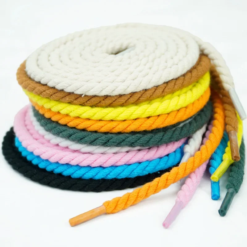 Neue runde Schnürsenkel, 0,6 cm dick, Baumwoll-Schnürsenkel, gedrehte Schnürsenkel, geeignet für Sneaker, Stiefel und andere Schuhe, 1 Paar. – Detail 5