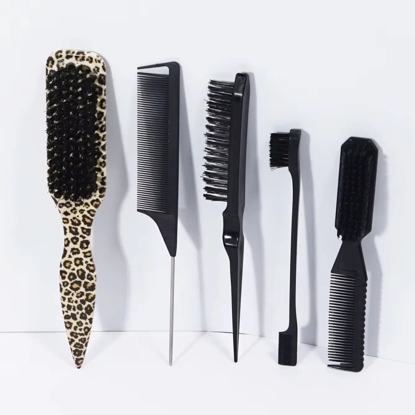 

5pcs hair styling comb set, lightweight and smooth back comb, anti frizz and non damaging to hair, special for real hair wigs