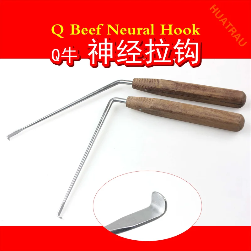 

Q Cow nerve root hook, right angle cranial nerve hook, spinal retraction device, probing hook, neurosurgery, orthopedics