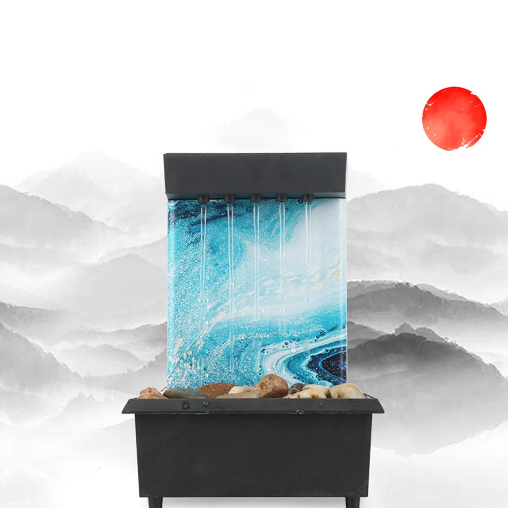 

Creative Desktop Fountain nament Electric Tabletop Water Decor Mini Model Cobblestone Design Indoor Adornment Zen