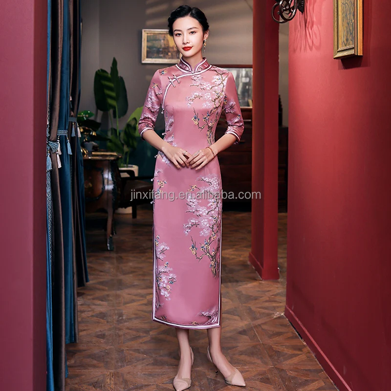 Women Elegant Slim Cheongsam Plus Size 4XL National Garments Traditional Chinese Dress Qipao