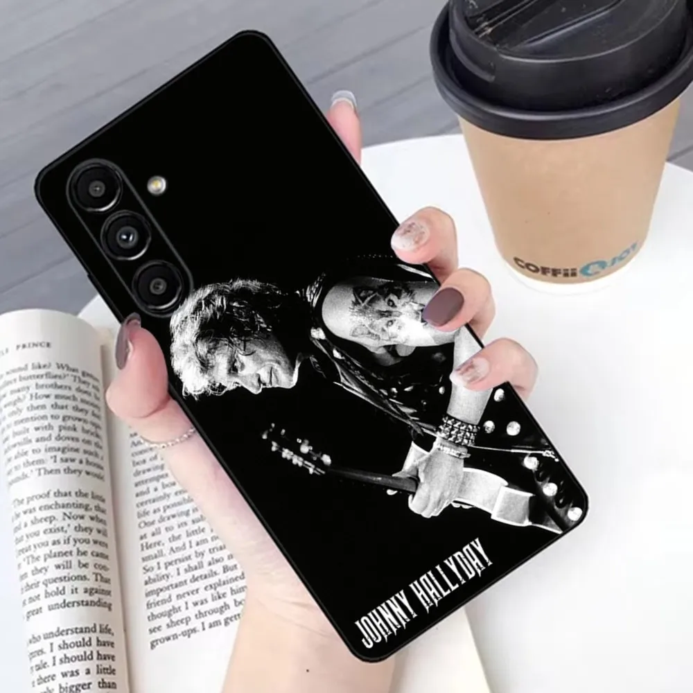 J-Johnny H-Hallyday Singer Phone Case For Samsung S 25,24,21,22,23,30,20,Ultra,Plus,Fe,Lite,Note,10,9,5G Black Soft