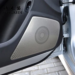 For Audi A4 B8 2009-2016 Car Door Panel Loudspeaker Pad Stereo Audio Speaker Cover Trim Stainless steel decoration Accessories