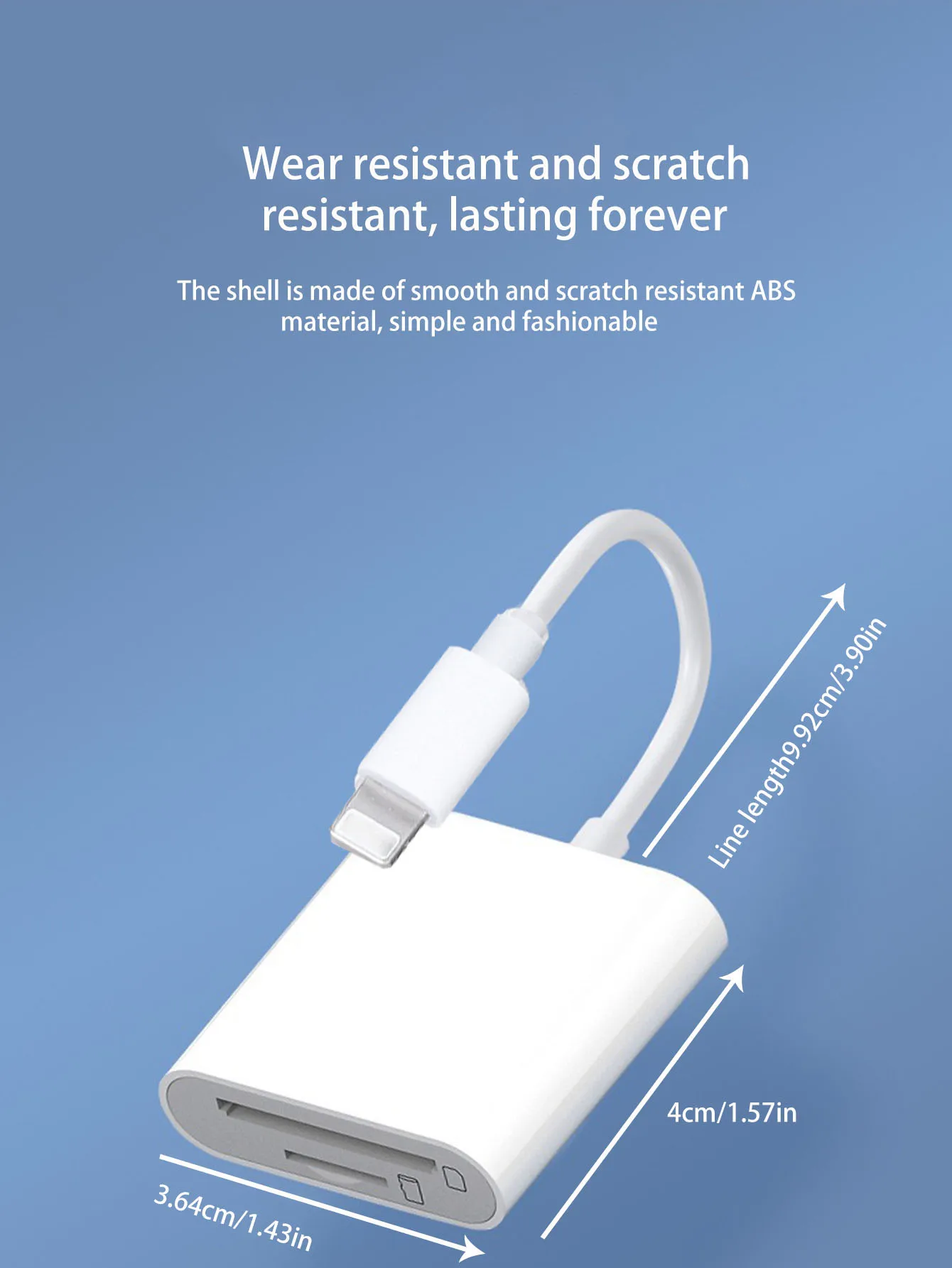 Single-wire 2-in-1 multi-function card reader, high transmission, durable, suitable for Apple interface card reader