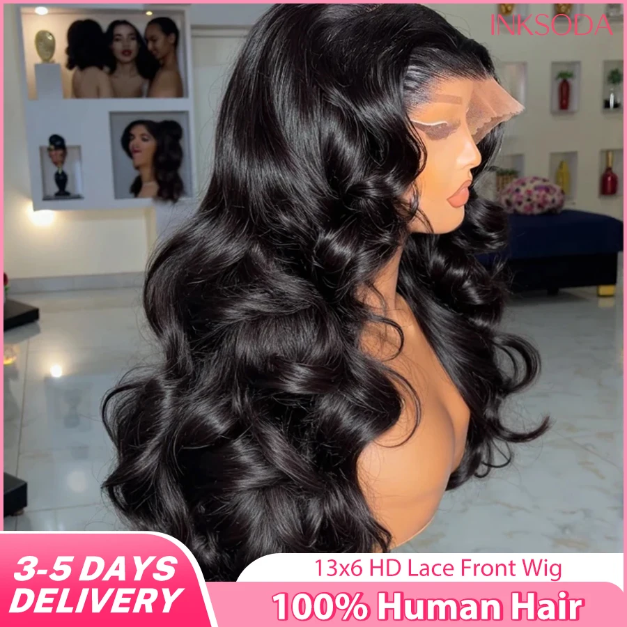

Body Wave Human Hair Wigs 13x6 HD Lace Frontal Wigs 220 Density 40 Inch For Women Pre Plucked Loose Wave 13x4 HD Lace Front Wig