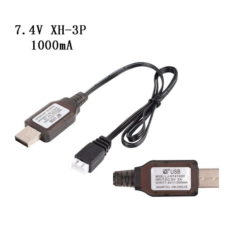 7,4 V Ladegerät 2000 mA/1000 mA/500 mA XH-3P 2S Lipo Li-Ion Batterien Elektrische RC Spielzeug Auto Drone 7,4 V Universal USB Ladekabel