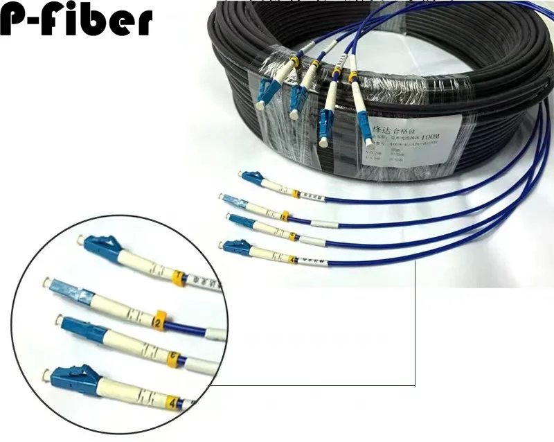 Imagem -03 - Núcleos Multimodo Lc-lc Fibra Óptica Patchocord ao ar Livre 6.0 mm Sc-sc fc st Fibra Óptica Patchocords Pode Ser Personalizado 500m 12