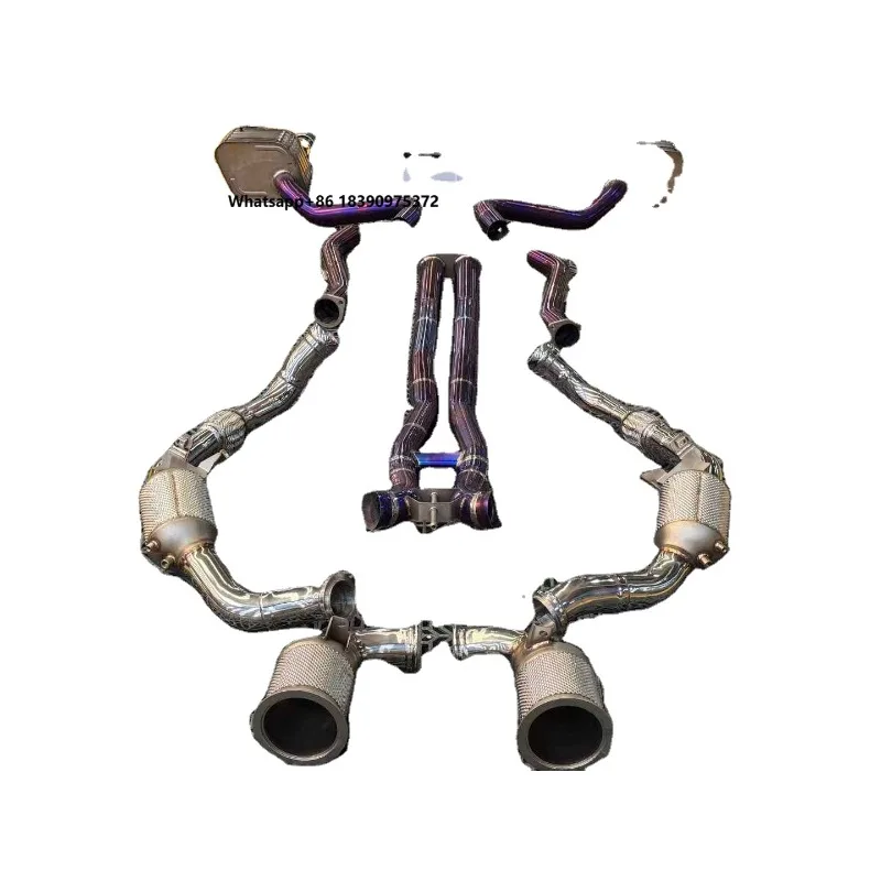 High Quality Aggressive Sound Exhaust Pipes  Downpipe Titanium  PX