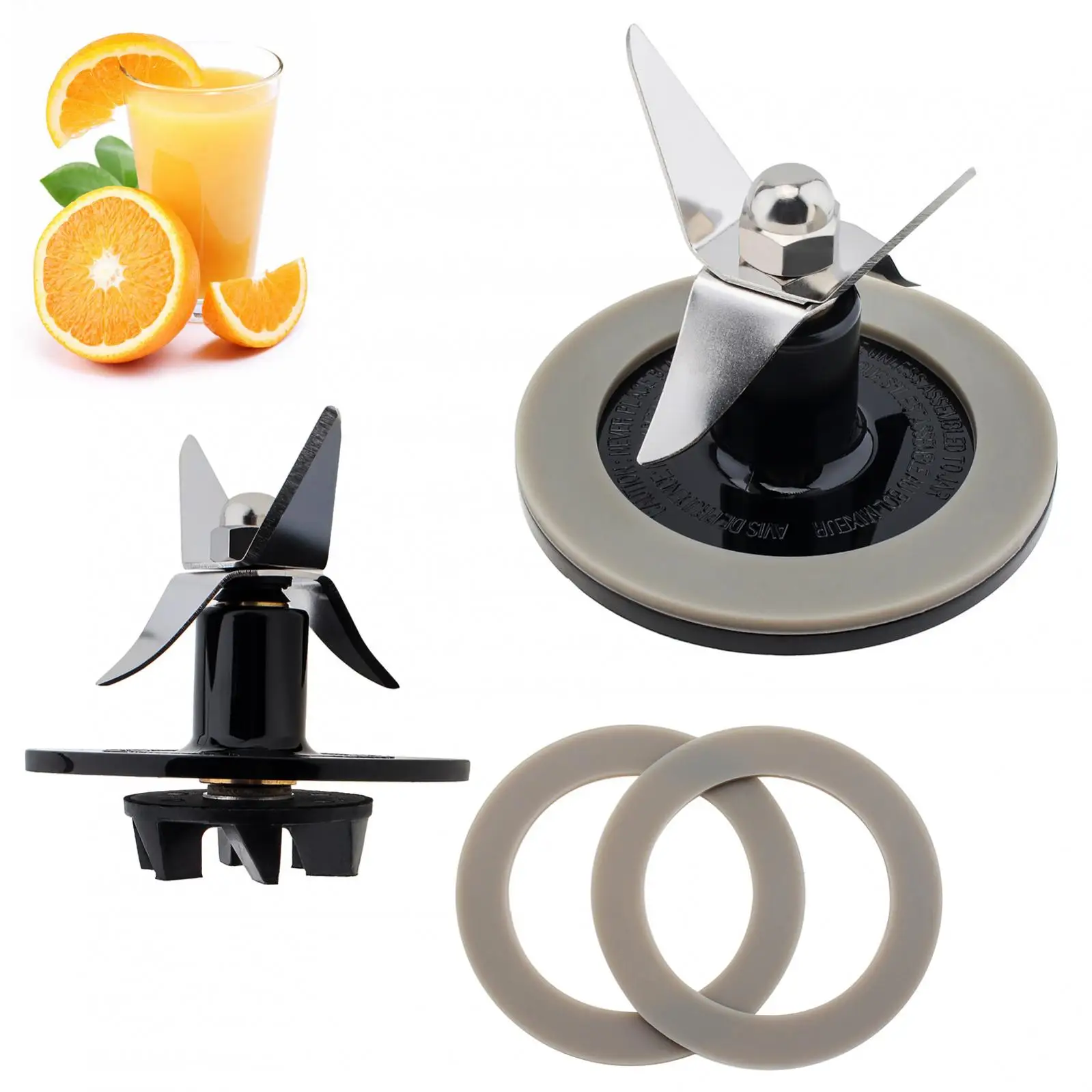 Blender Blade Replacement BFP703 SPB7 BFP703BK Fit for Cuisinart Blender with 2pcs Blender Gaskets,Blender Cutting Assembly