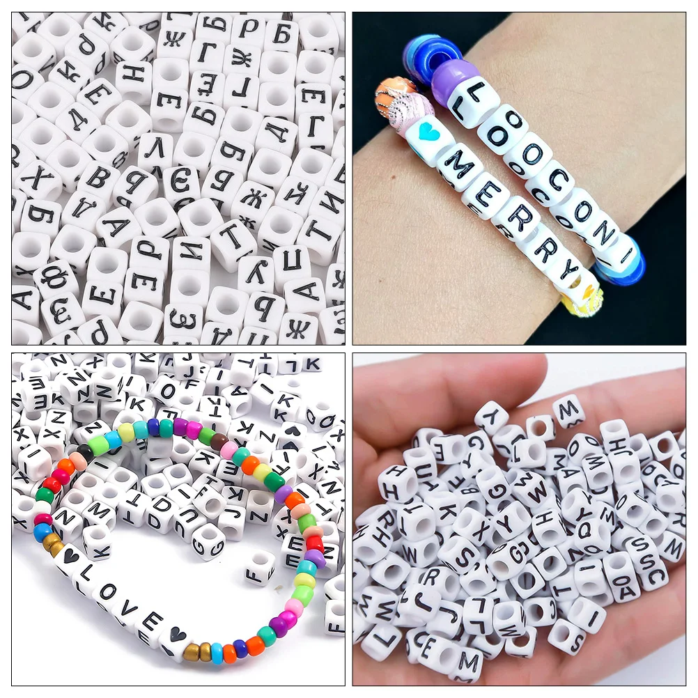 

1 Box Acrylic Letter Beads Durable Smooth Surface For Diy Bracelet Necklace Craft Making Supplies Number Loose Bead Handmade