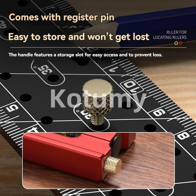 All Aluminum Alloy Woodworking Angle Ruler, Multi-Angle Marking Preset Tool with Auxiliary Level & Scale Support - view 4