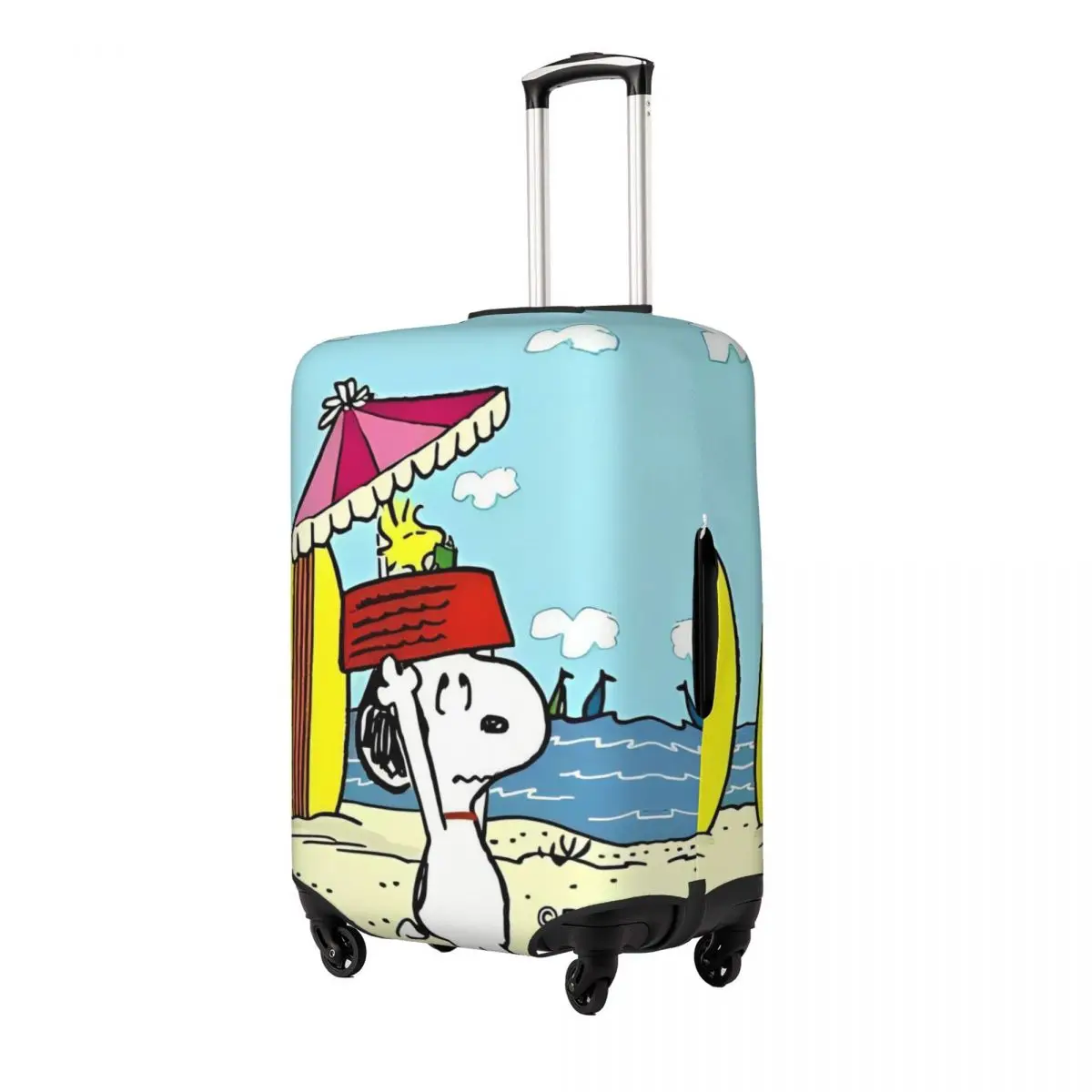 Snoopy Cartoon Peanuts Comic Luggage Suitcase Covers Luggage Cover Protector Scratch Resistant Travel Essentials Fits 18-32 Inch