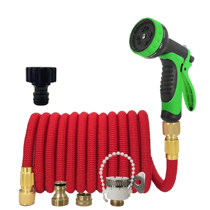 Expandable Garden Hose Multi-Functional Nozzle FLOWERS SPRAL Magic Hose Pipe High-Pressure Car Wash   Adjustable Spray Flexible