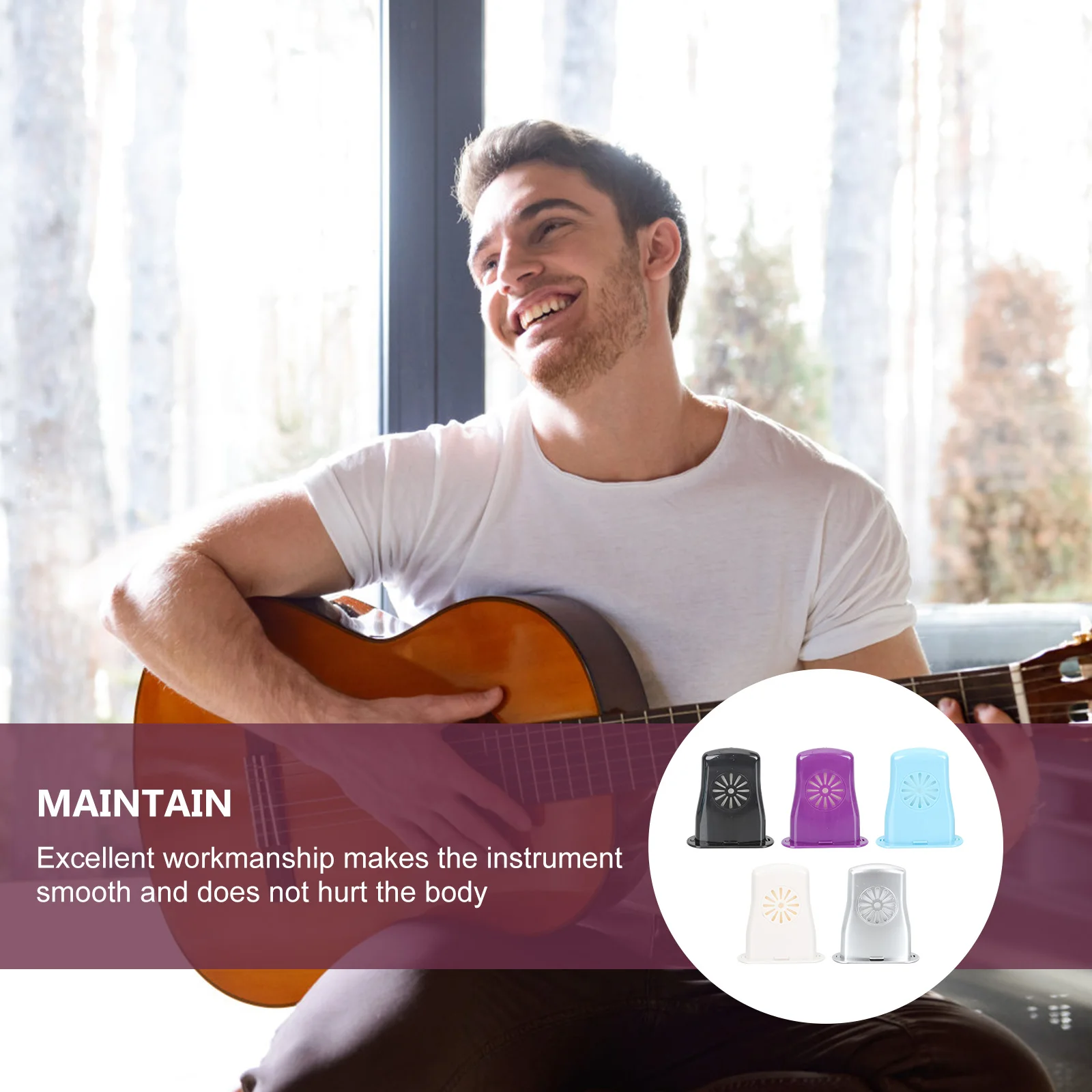 

5 Pcs Guitar Humidifier Acoustic Hygrometer Universal Soundhole Abs Humidifiers