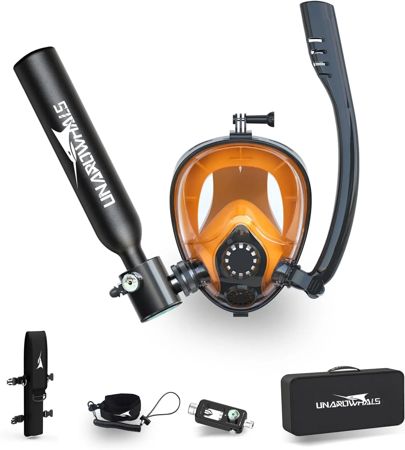 Minutes Usage Time Scuba Tank Kit, DOT/CE-EN250 Certification Dive Tank, 0.5L(3.5Cu Ft) Capacity Portable Scuba Tank, 3000 Psi M