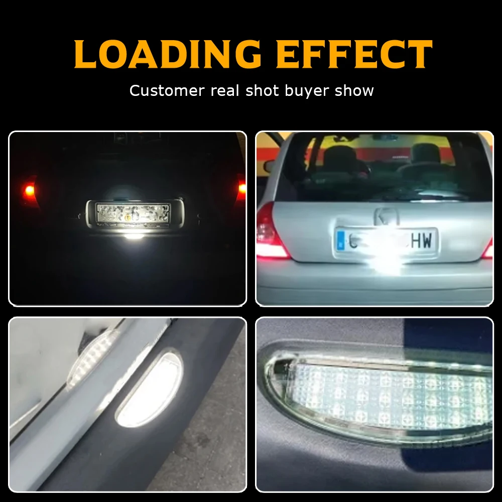 1 قطعة أضواء لوحة ترخيص السيارة LED لا خطأ مصباح المصابيح الخلفية الملحقات مصباح ترخيص السيارة LED لسيارة رينو توينجو (1993-2007) #4