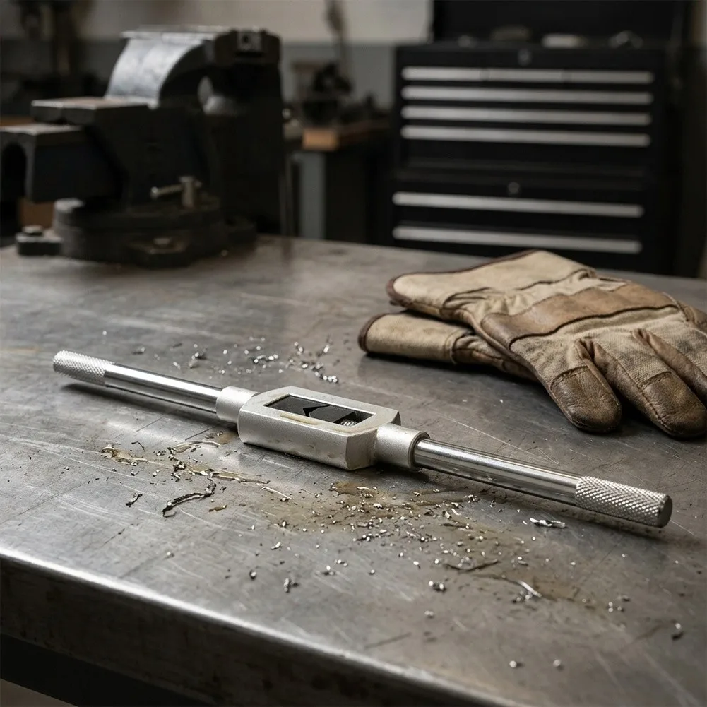 For Workshop Use Tap And Die Set Adjustable Tap Holder Fatigue Reducing Design Adjustable Jaw Size High Hardness Alloy