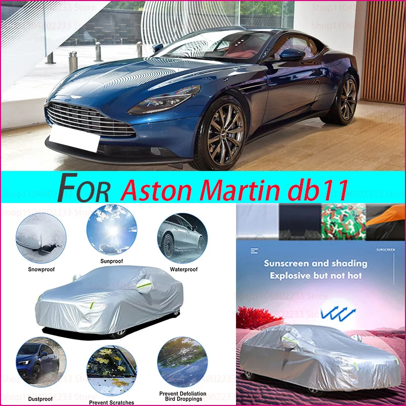 

Black Heavy Duty Car Cover Waterproof All Weather, Full Exterior Cover Outdoor Snow Sun Uv Protection for Aston Martin Db11