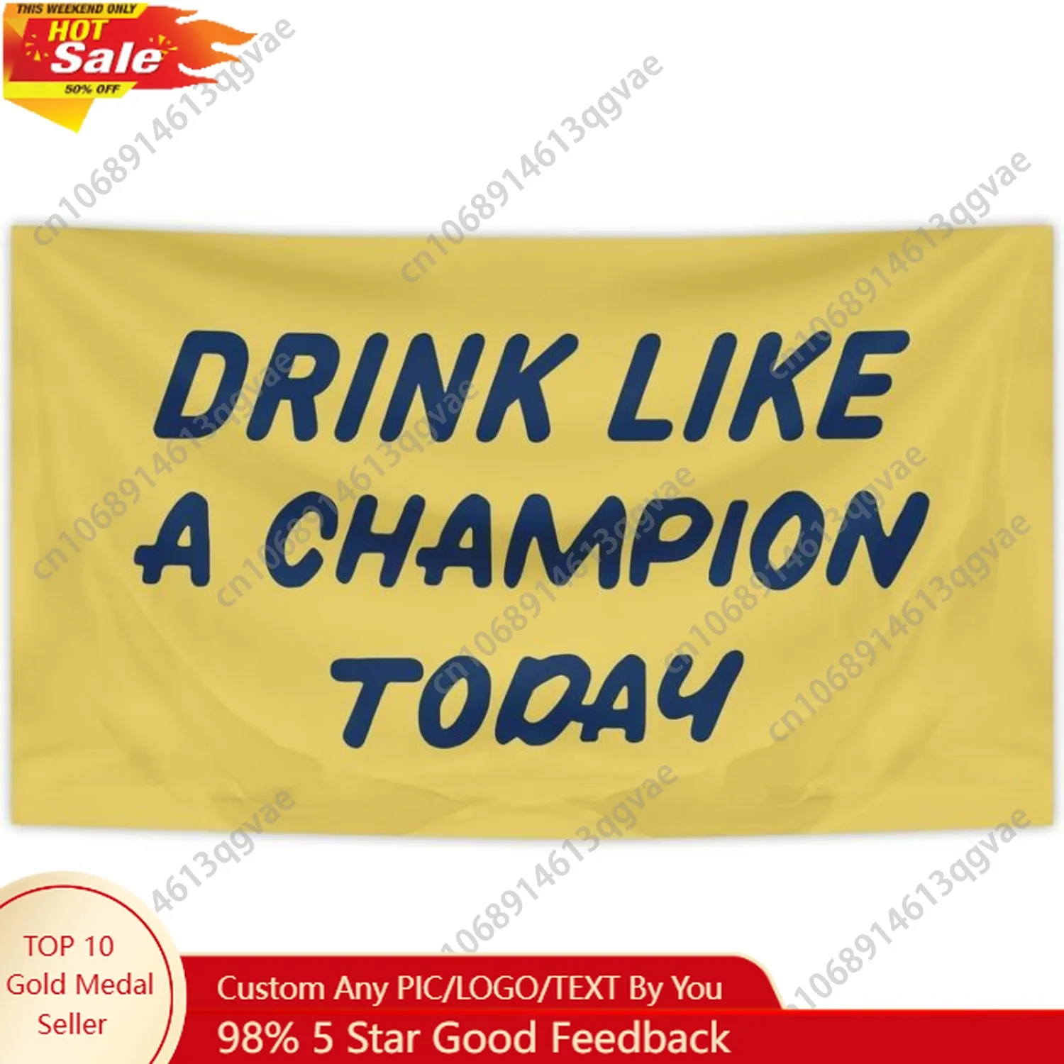

Drink Like A Champion Today Beer Flag Banner Tapestry for College Dorm Room Man Cave Wall Outdoor Indoor Custom Decoration