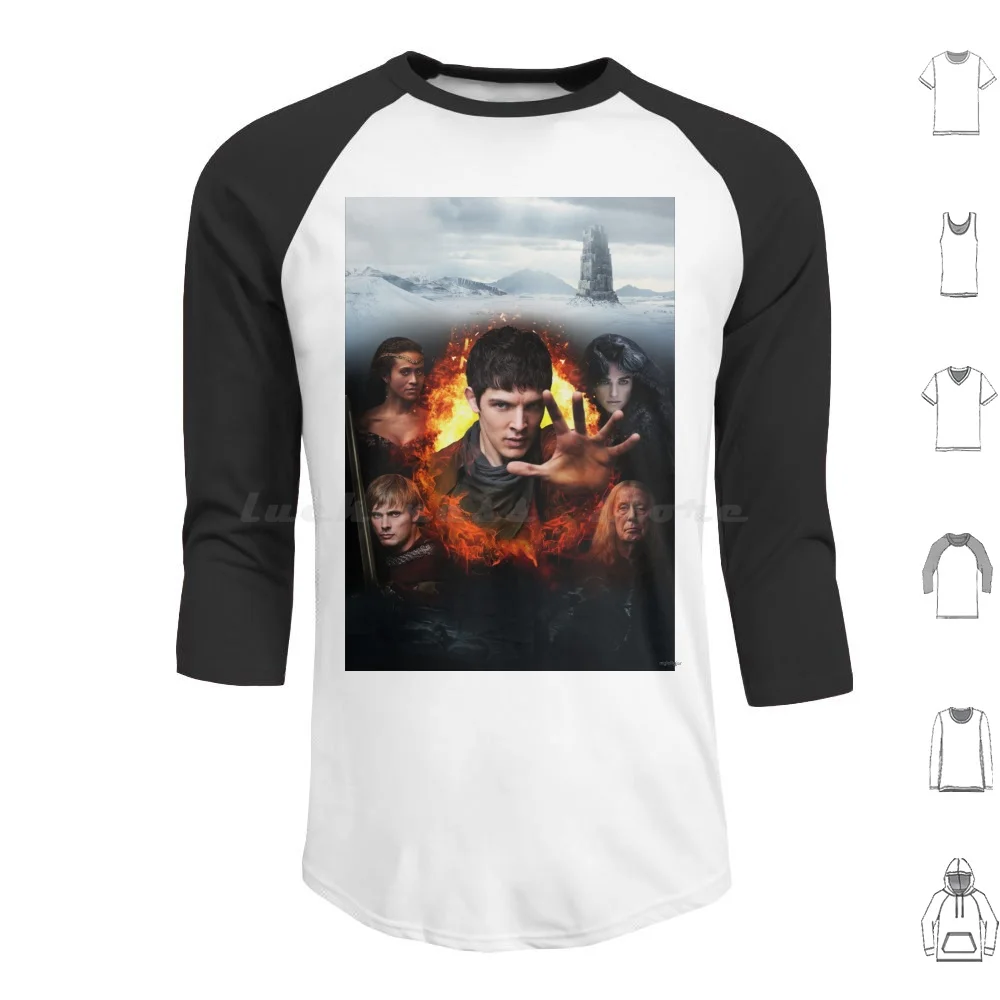 Merlin Cast-Season 5 Hoodies Long Sleeve Merlin Merlin Colin Morgan Arthur Pendragon Magic Bradley James Emrys Case