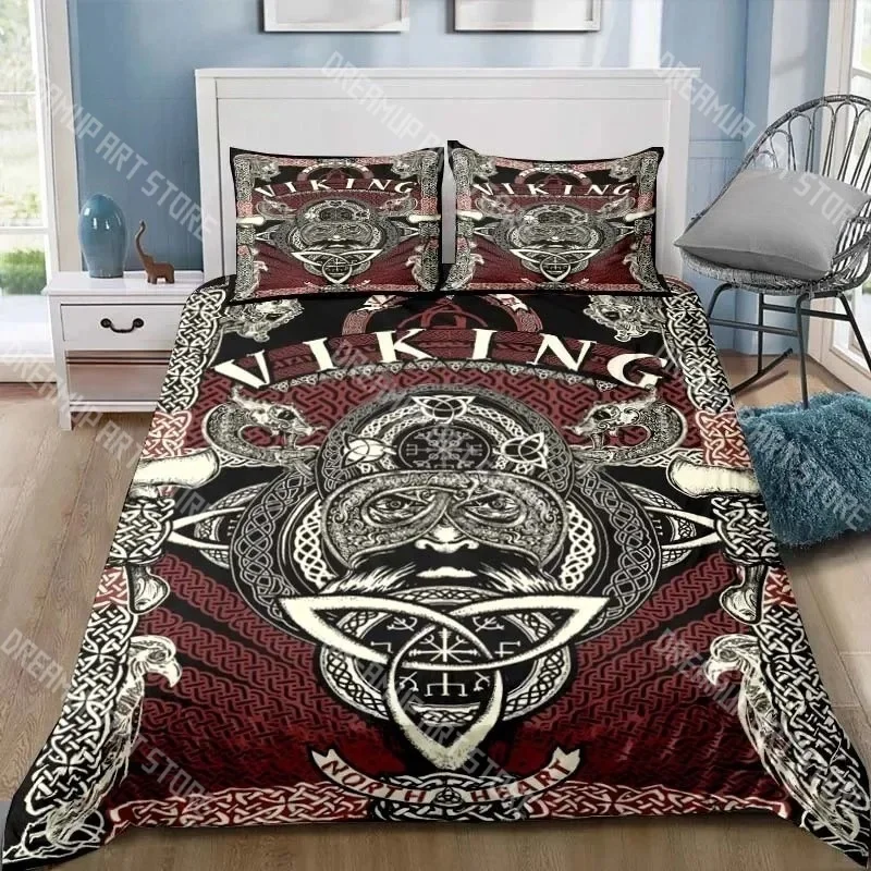Fashion Viking Northern Culture Wolf Bedding Set Single Twin Full Queen King Size Mystical Symbol Bed Set Kid Bedroom Duvetcover
