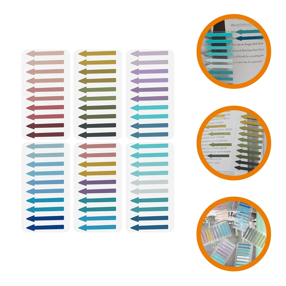 

6 Books Arrow Index Sticky Flags Colorful Lightweight Portable Page Markers School Household Office Reading Book Tabs