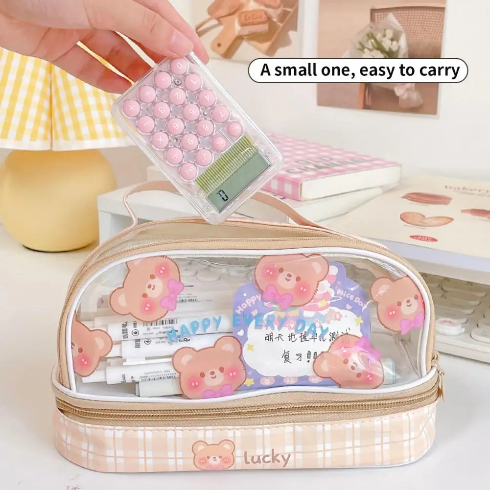 Mini Calculator Rebound Key Anti-slip Base Student Calculator Students Portable Transparent Electronic Calculator