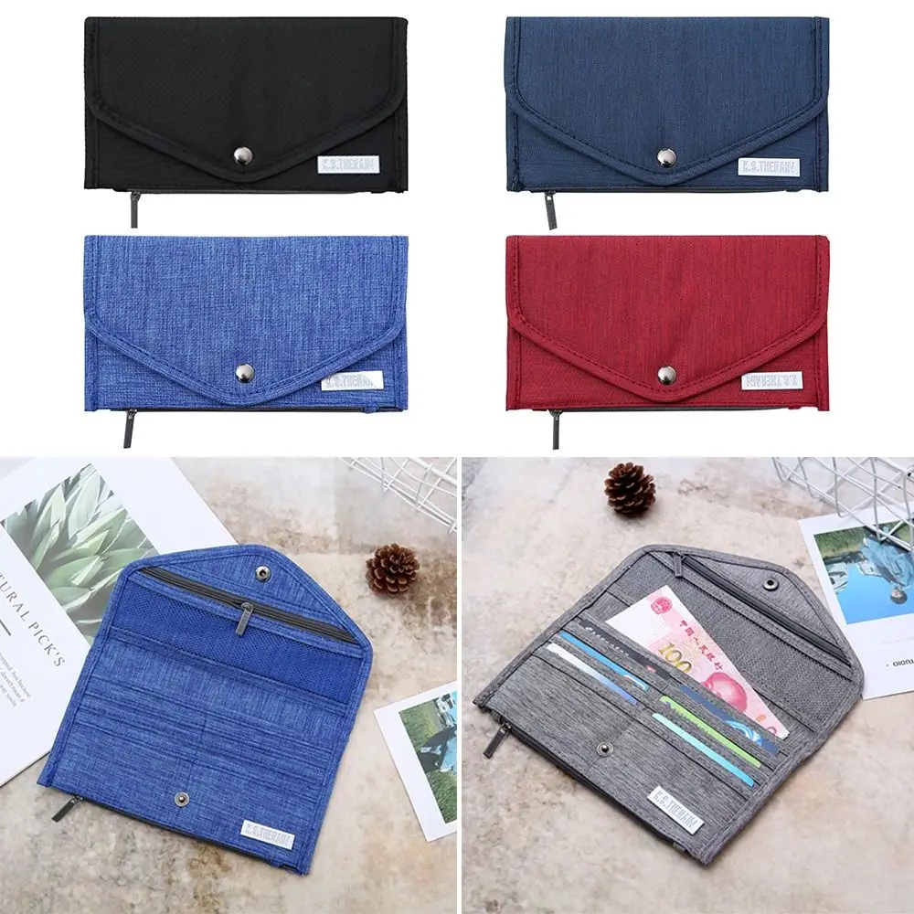 Portable Multicolor Passport Cover Multi-function Storage Bag Zipper Coin Card Bag Accessories Oxford Passport Wallet Unisex