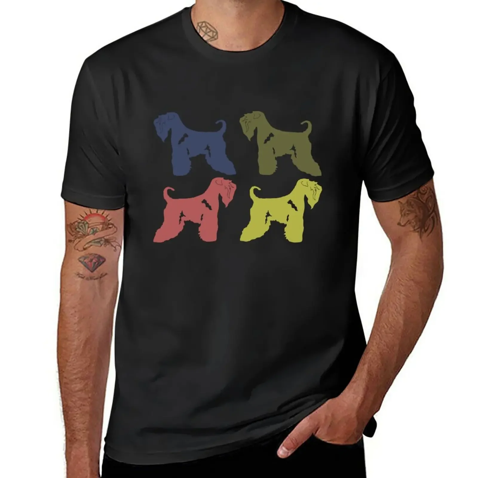 New Soft Coated Wheaten Terrier all over ! colorful T-Shirt summer top Tee shirt mens cotton t shirts