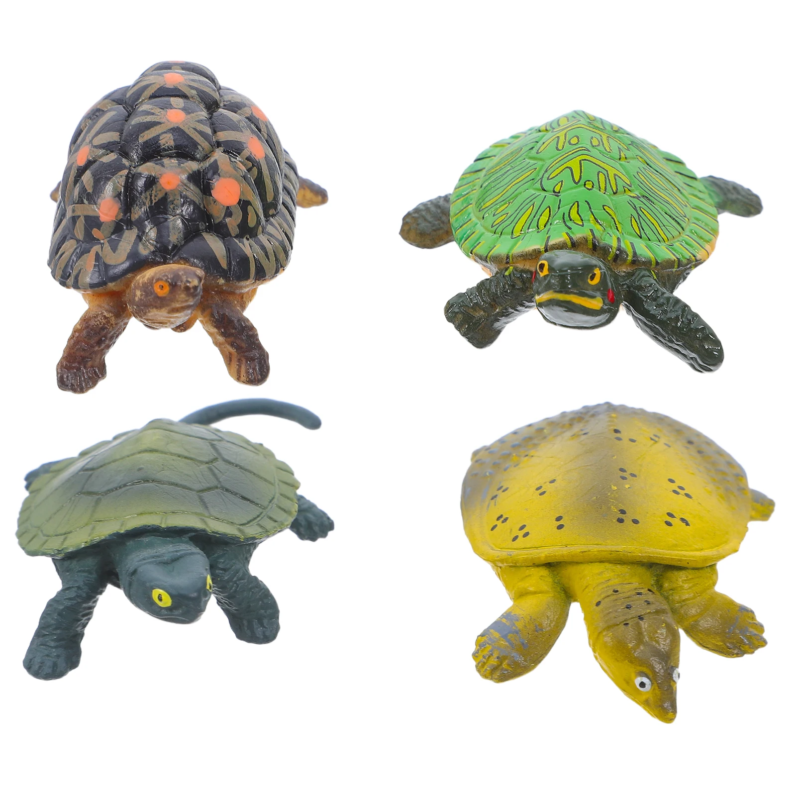 

4 PCS Toys Miniature Animal Figures Turtle Figurines Party Decoration Christmas Kids Turtles Plastic for Child