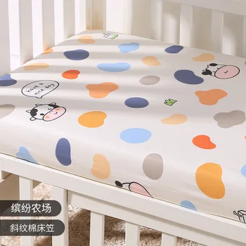 Capa de colchão de algodão para bebê recém-nascido, berço de algodão, cama infantil, 130cm * 70cm