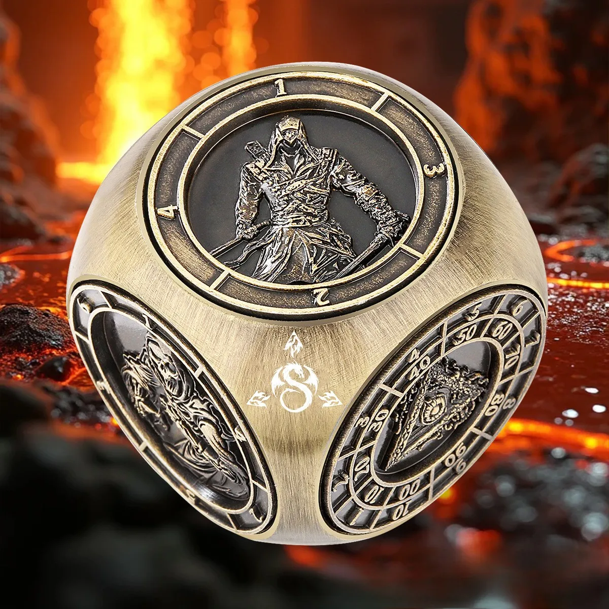 

7 in 1 Spinner Dice for Dungeon and Dragon, 3D Relief Polyhedral DND Metal Dice Set with Box, RPG Role Playing Gaming D&D Dice