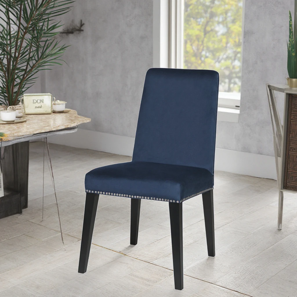 

Hotel Restaurant Stylish Fabric Leisure Dining Chair with Elegant Wooden Legs for Dining Room Chairs