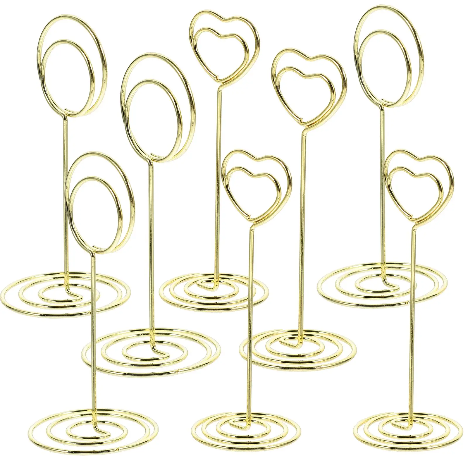 

8 Pcs Desktop Card Holders Mini Size Aluminum Alloy Memo Clips Photo Note Stand Table Number Place Holder Office Supplies