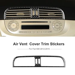 Carbon Fiber Center Console Air Vent Outlet Panel Cover Trim Stickers For Fiat 500 2012-2015 Car Interior Accessories