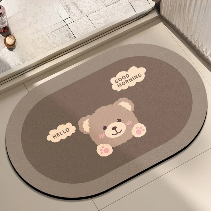 

Коврик для ванной Darius, быстросохнущий, силиконовый, влаговпитывающий, нескользящий, для входной двери, напольный коврик, домашний декор, овальной формы