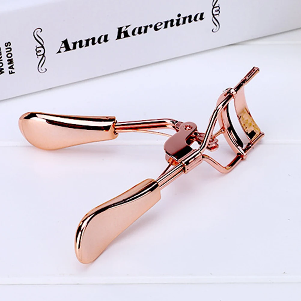 Stainless Steel Eyelash Curler Rose Gold Professional Makeup Tool Handle Eyelashes Tweezer Curler Clip Beauty