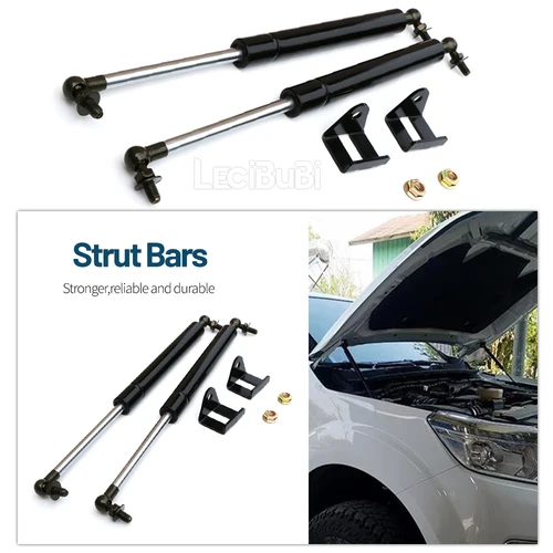 Imagen 2 del producto Para Nissan Navara NP300 D23 2014-2019 2 uds capó delantero barras de soporte de elevación amortiguadores de resorte de Gas varilla de cubierta de motor