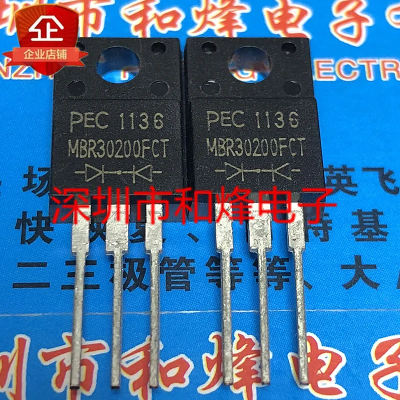 5PCS-10PCS MBR30200FCT  TO-220F 200V 30A     Original On Stock Quicky Shipping