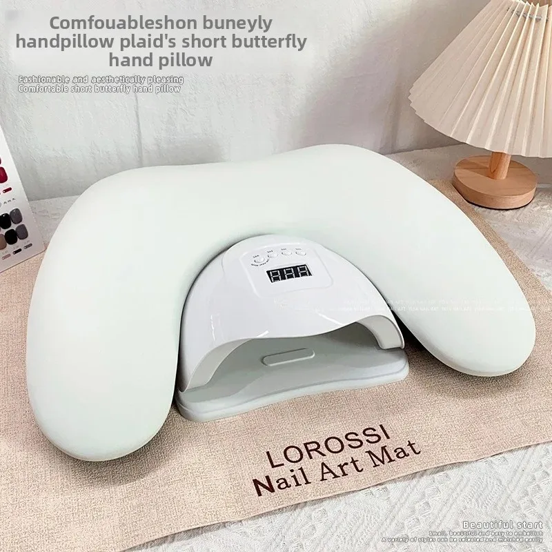 Russian Manicure Tall and Short Butterfly Hand Pillow Set, Tilted U-shaped Foldable Hand Pad, Hand Rest To Relieve Fatigue Tool